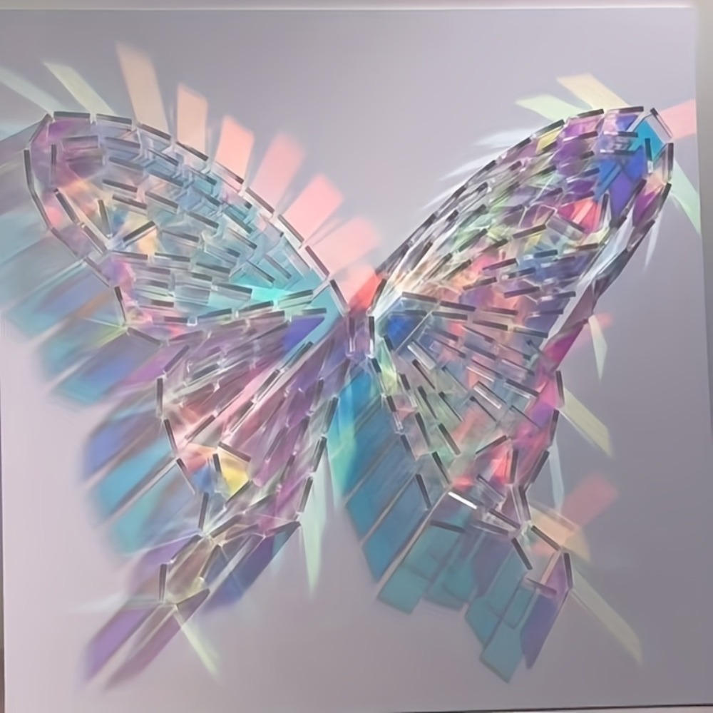 Decorative Mirror - Tuiles miroir en acrylique irisées 30x30mm,
