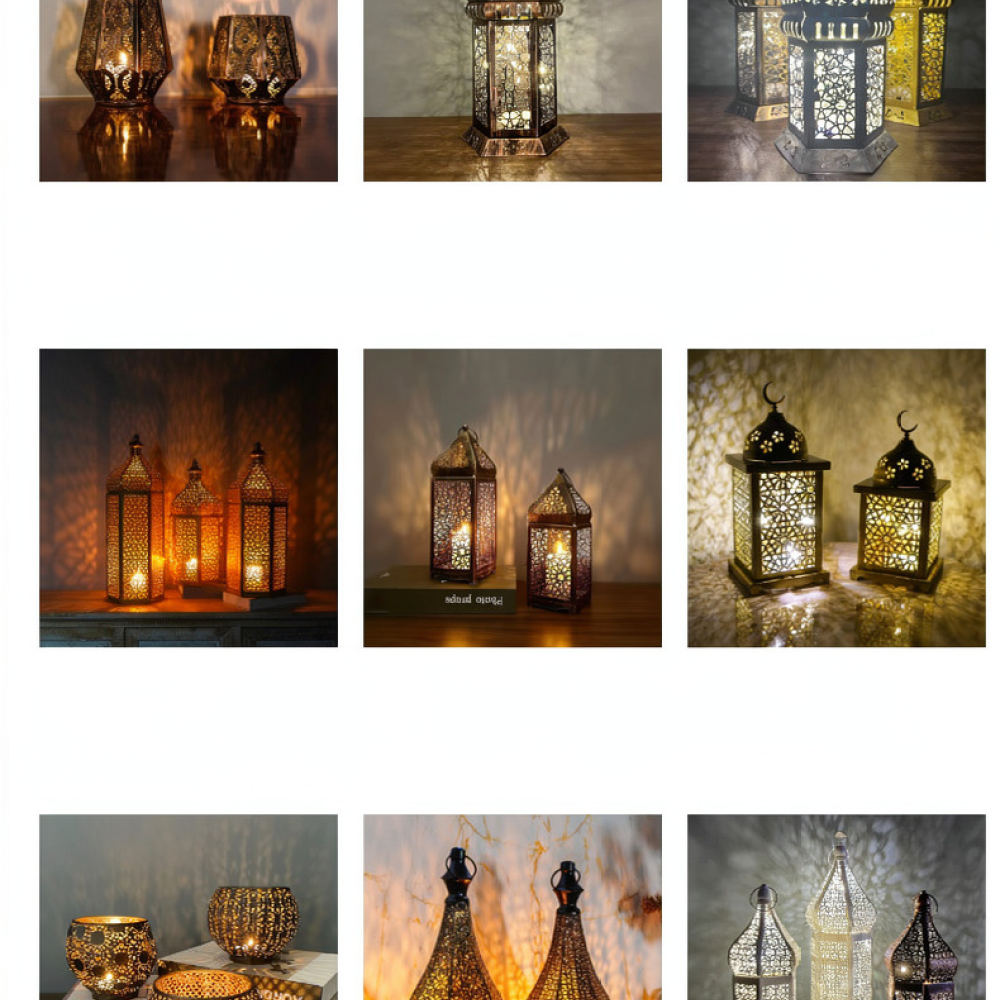 Candle Holder Decor - Lanterne à bougie en fer de