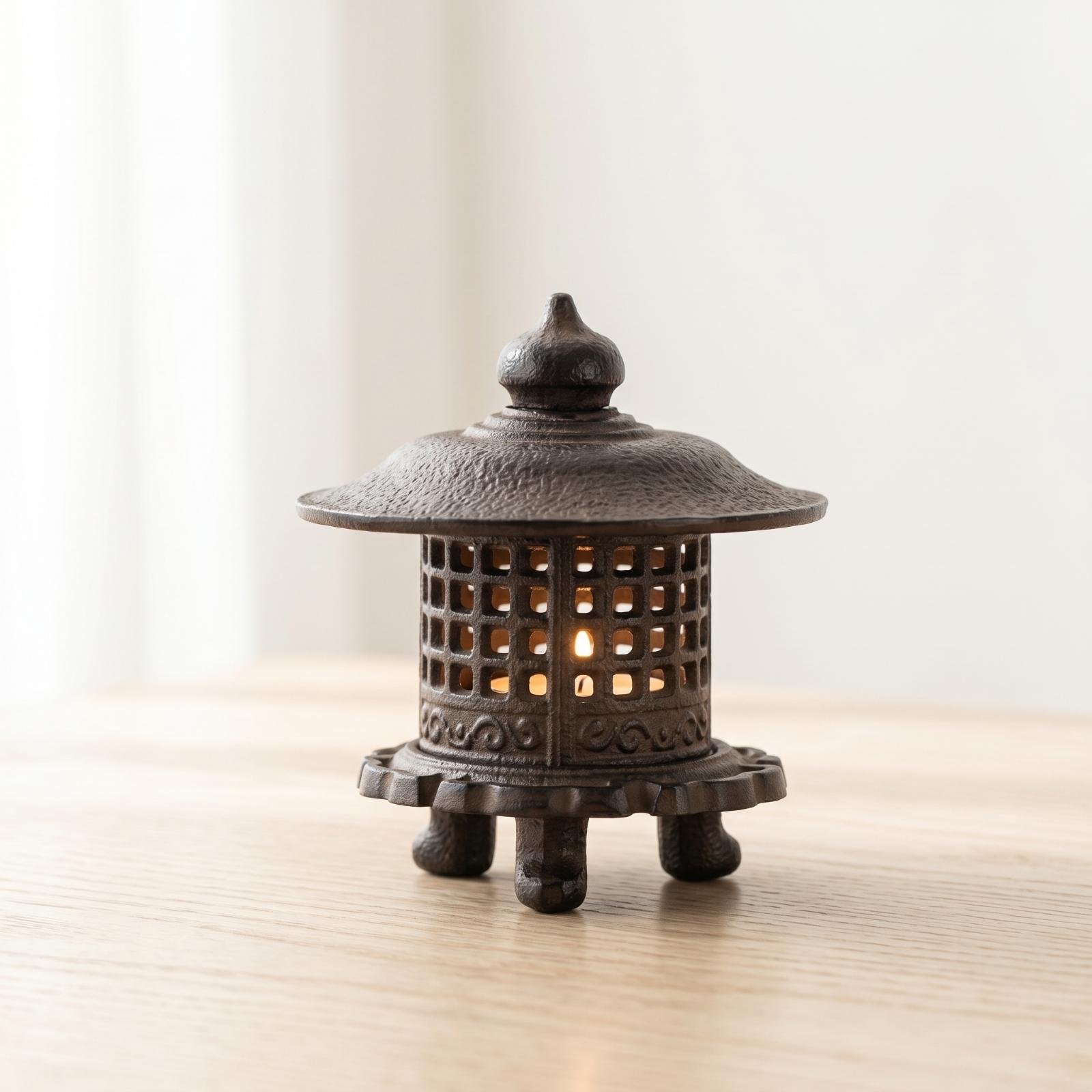 Candle Holder Decor - Lanterne en fonte, porte-bougie de table,