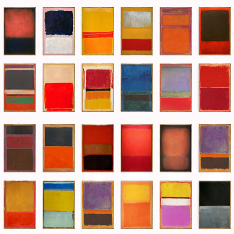 Abstract Canvas Set - Décoration murale, ensembles d'affiches Mark Rothko,