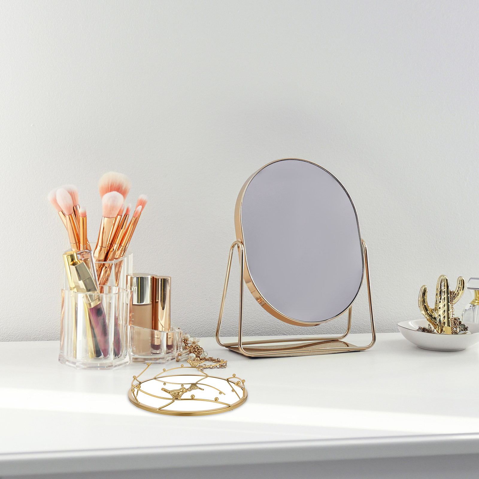 Plateau de maquillage rond dor - Decorative Mirror avis et prix