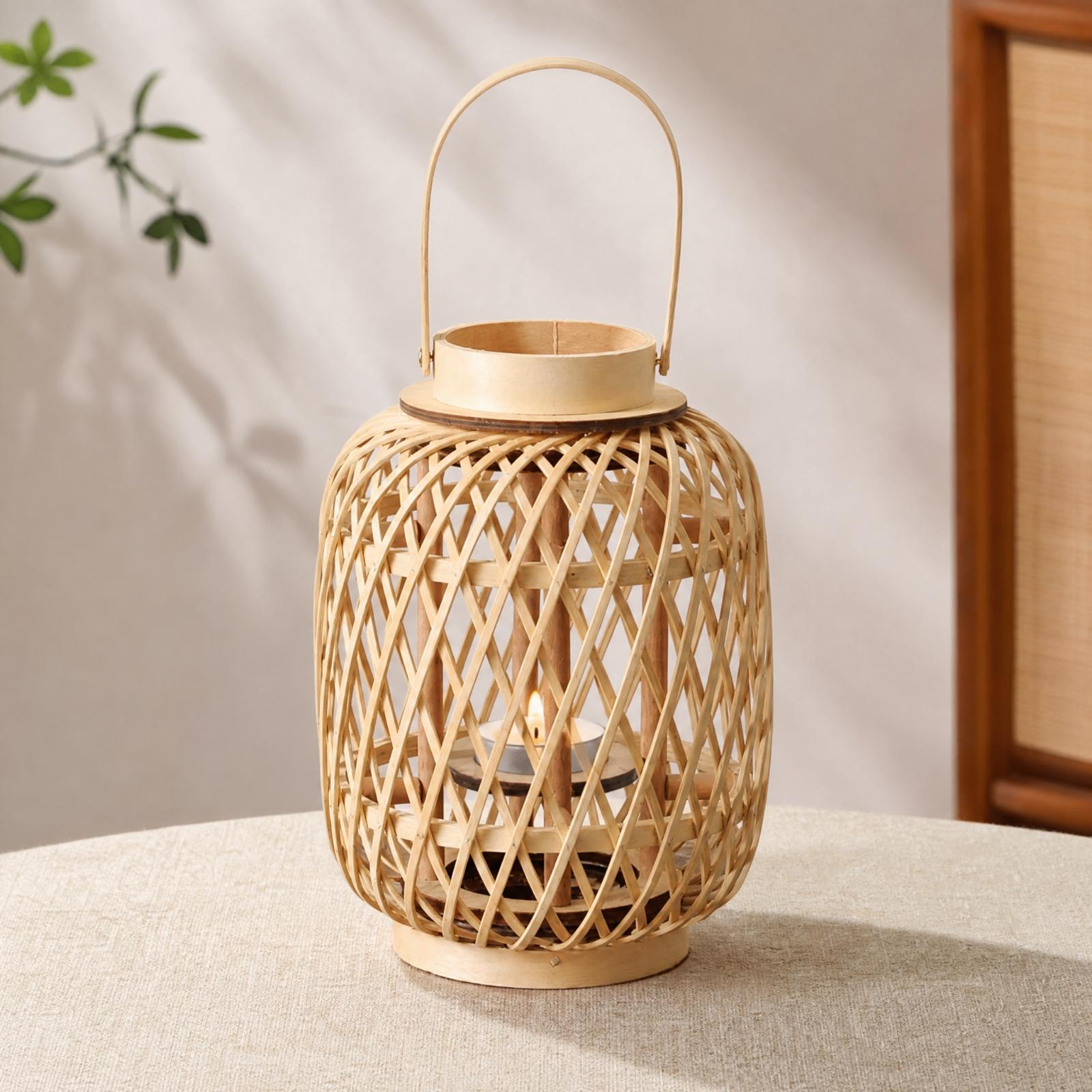 Porte-lanterne en bambou pour  - Candle Holder Decor avis et prix