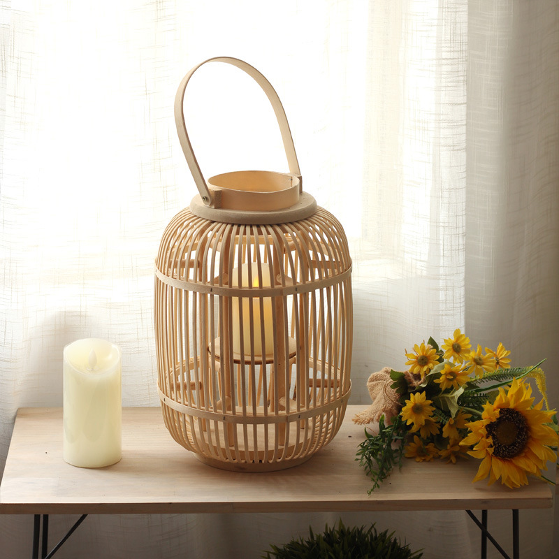 Lampe à vent en bambou faite à - Candle Holder Decor avis et prix