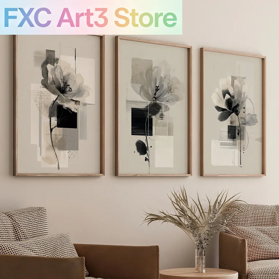 Lot de 3 tableaux sans cadre,  - Abstract Canvas Set avis et prix
