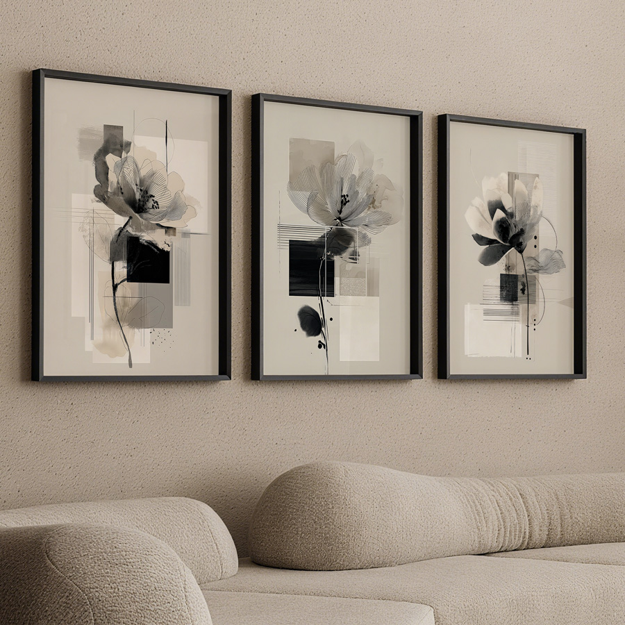 Lot de 3 tableaux sans cadre,  - Abstract Canvas Set avis et prix